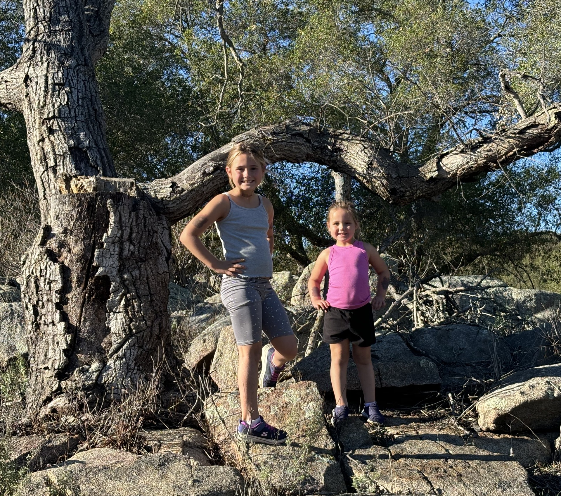 Our youngest team members- experts in morale boosting and snack supervision 